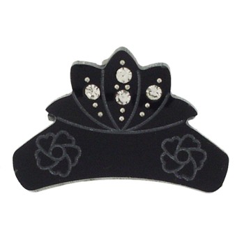 HB HairJewels - Hip Clips - Mini Shark Claw - Black w/White Austrian Crystals (1)